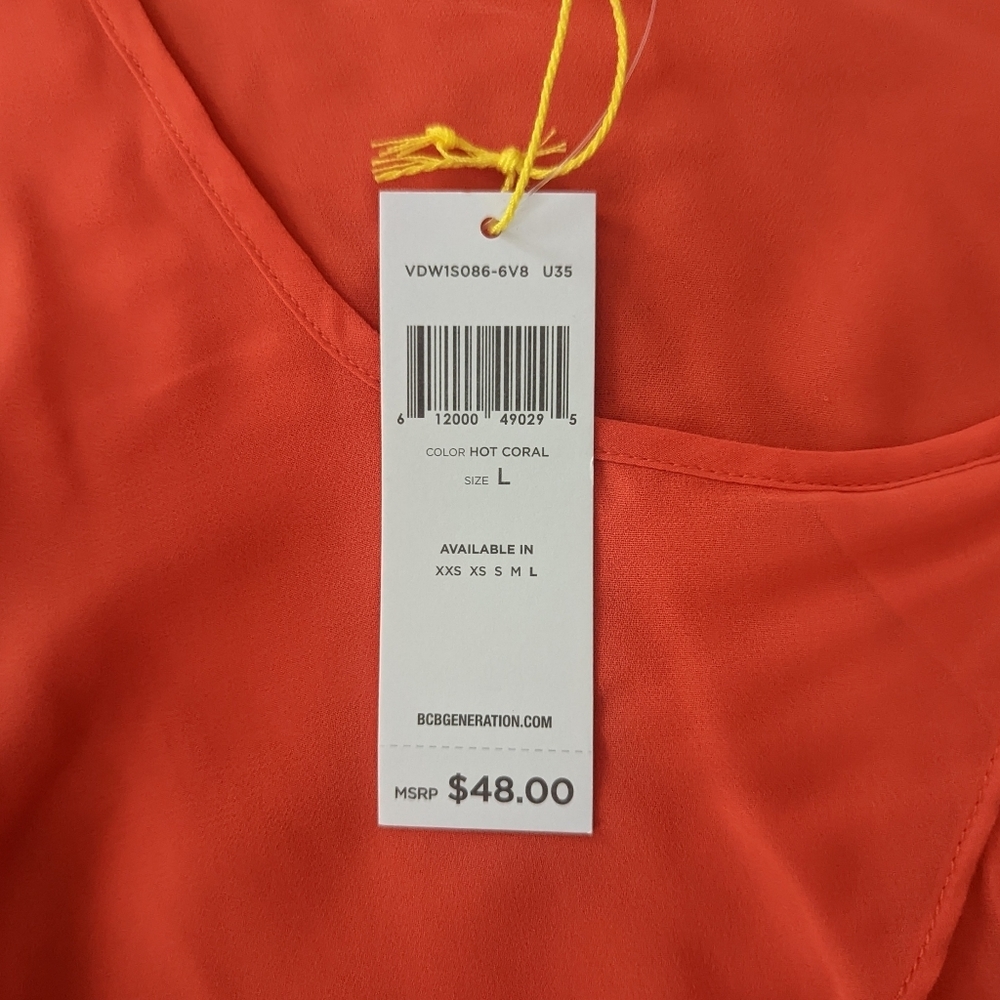 NWT BCBG Sleeveless Crop Top Orange Size L - Picture 6 of 10